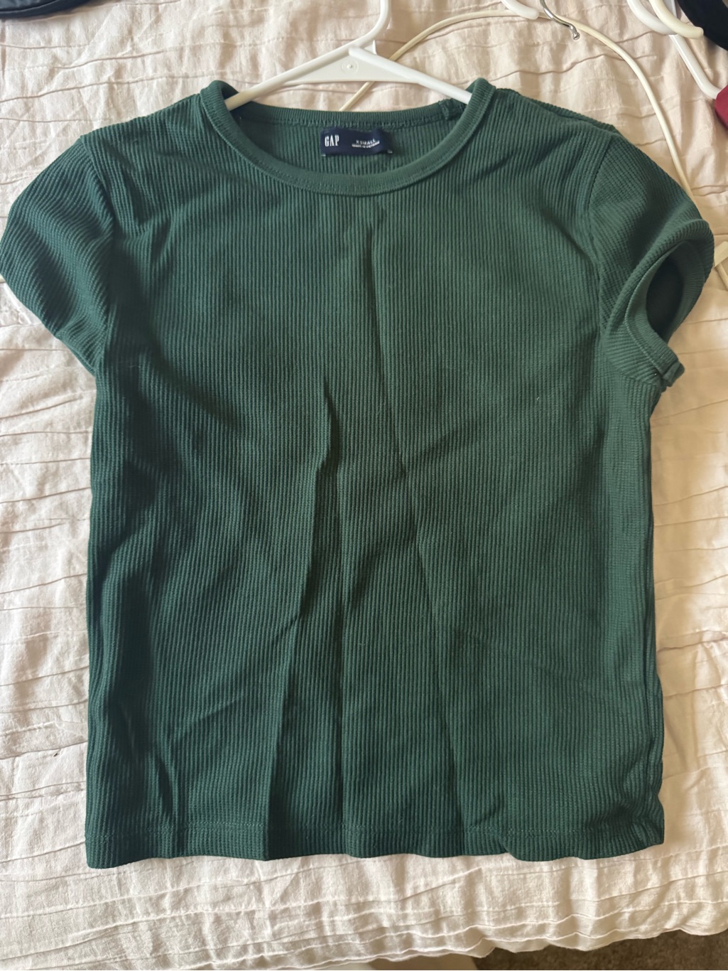 Gap Waffle-Knit Crewneck Tee - Dark Green